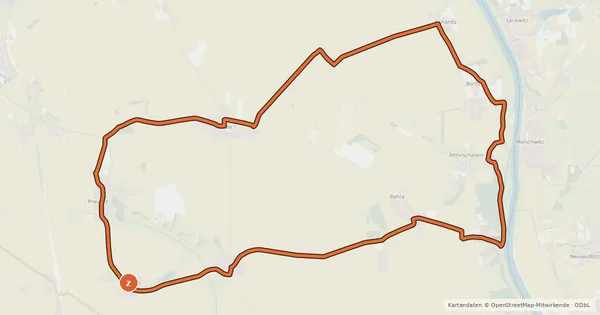 Kartenübersicht der Radroute Hirschsteiner Mühlenradweg