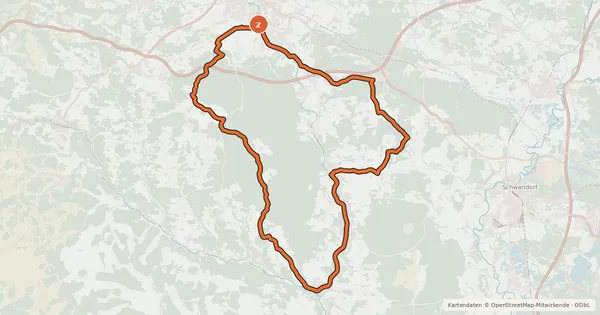 Kartenübersicht der Radroute Hirschwaldtour