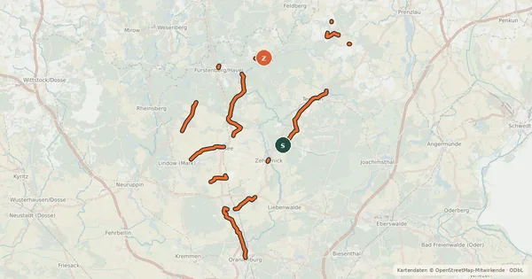 Kartenübersicht der Radroute Historienwanderweg 1806