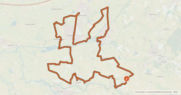 Kartenübersicht der Radroute Historische Fahrradroute