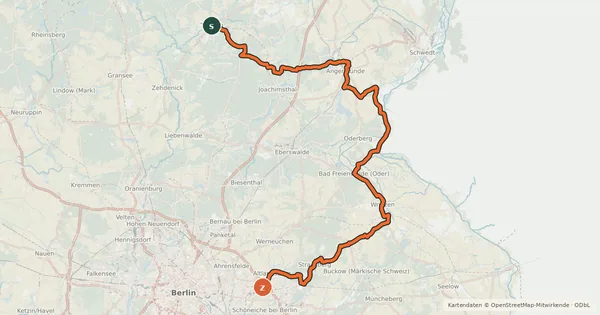 Kartenübersicht der Radroute Historische Stadtkerne Route 1 [Teil 2]