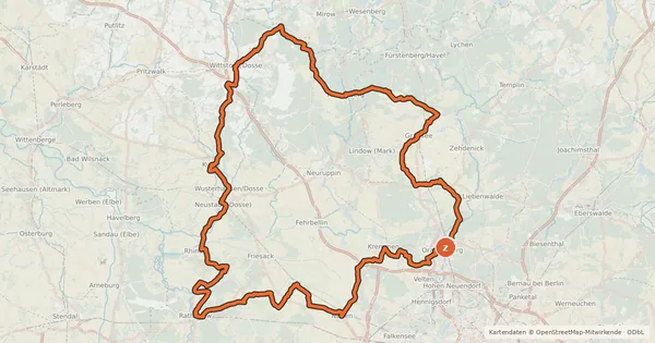 Kartenübersicht der Radroute Historische Stadtkerne Route 2