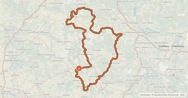 Kartenübersicht der Radroute Historische Stadtkerne Route 5