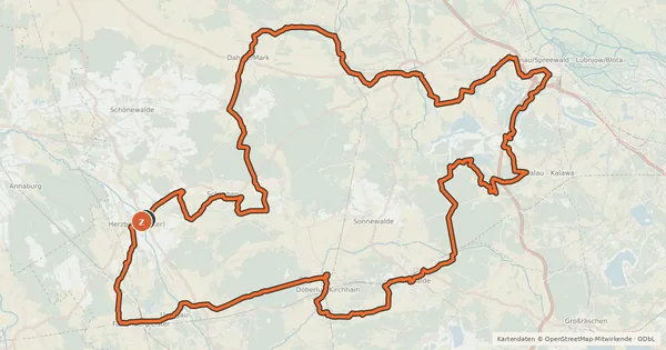 Kartenübersicht der Radroute Historische Stadtkerne Route 6 West