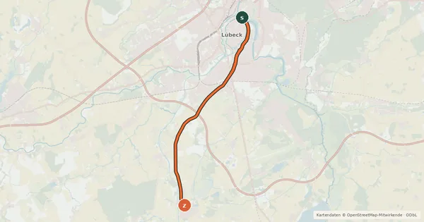 Kartenübersicht der Radroute HL09