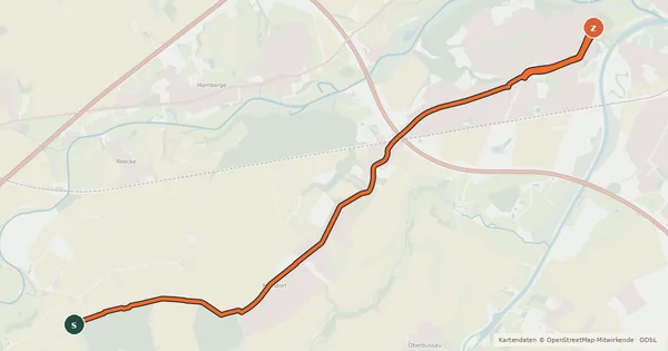 Kartenübersicht der Radroute HL36