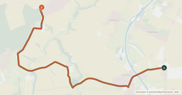 Kartenübersicht der Radroute HL37