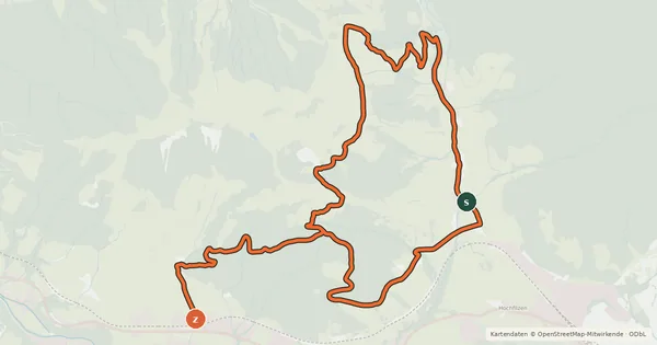 Kartenübersicht der Radroute Hoametzel-Runde