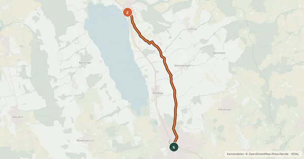 Kartenübersicht der Radroute Hochdorf - Kleinwangen - Gelfingen