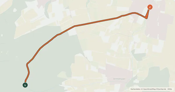 Kartenübersicht der Radroute Hochelheim - Vollnkirchen