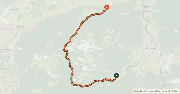 Kartenübersicht der Radroute Hochfelln Umrundung