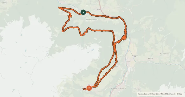 Kartenübersicht der Radroute Hochgallmigg Tour