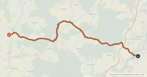 Kartenübersicht der Radroute Hochland-Radweg