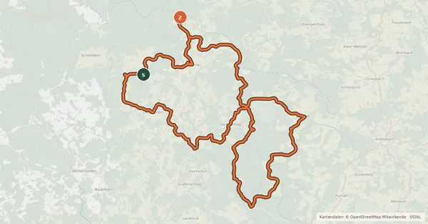 Kartenübersicht der Radroute Hochlandradroute Nr. 944