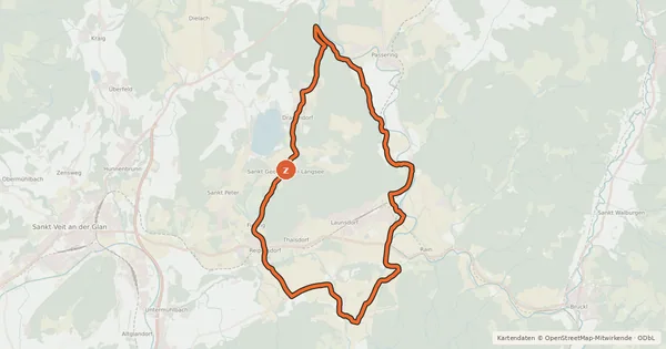 Kartenübersicht der Radroute Hochosterwitz Tour
