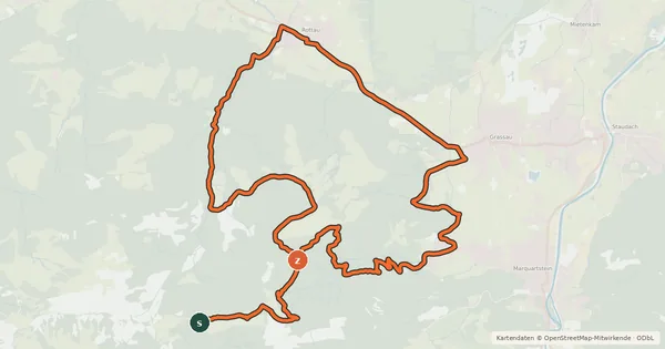 Kartenübersicht der Radroute Hochplatten Runde