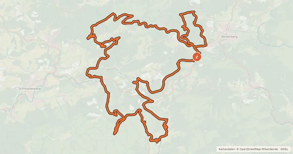 Kartenübersicht der Radroute Hochsauerland Zweitausender