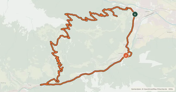 Kartenübersicht der Radroute Hochsteinrunde