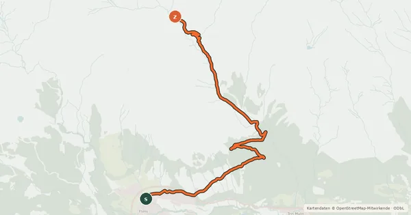 Kartenübersicht der Radroute Hochtal Bargis