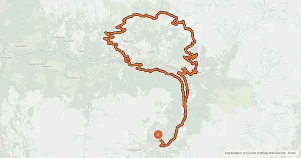 Kartenübersicht der Radroute Hochwang–Peisteralp