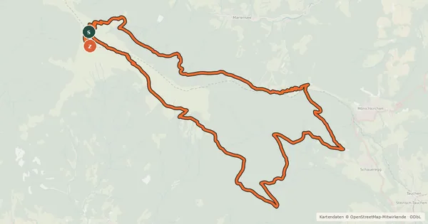 Kartenübersicht der Radroute Hochwechsel Trailrunde
