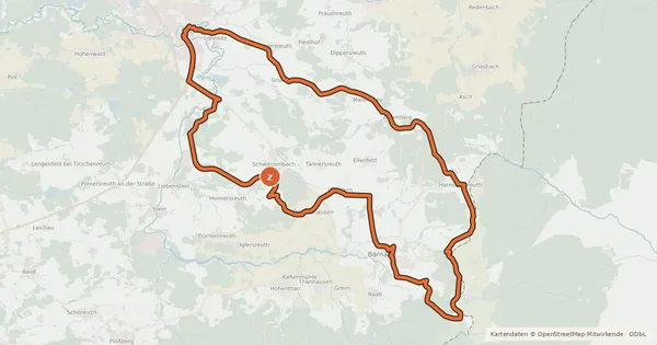 Kartenübersicht der Radroute Höhen-Radweg
