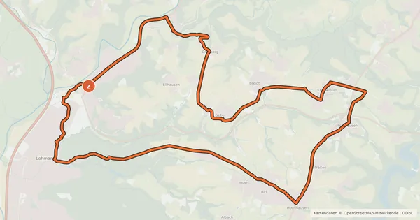 Kartenübersicht der Radroute Höhen-Route