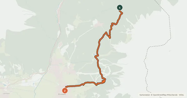 Kartenübersicht der Radroute Höhenweg Ehrwald