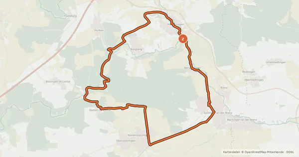 Kartenübersicht der Radroute Höhlen Tour