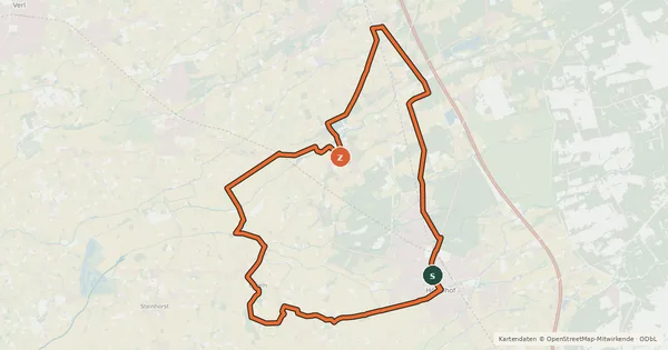 Kartenübersicht der Radroute Hövelhof Radroute Hö7