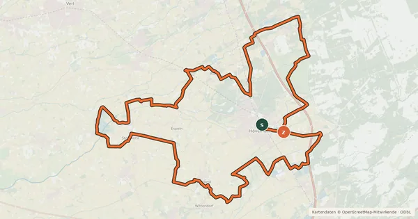 Kartenübersicht der Radroute Hövelhof Senne-Parcours