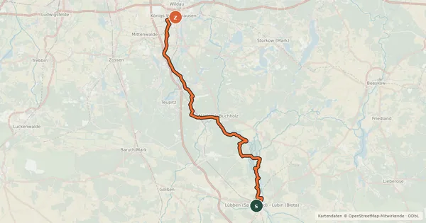 Kartenübersicht der Radroute Hofjagdweg