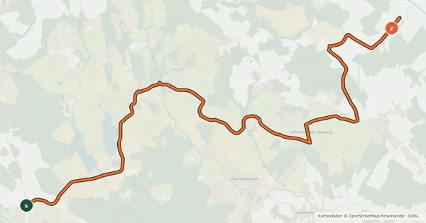 Kartenübersicht der Radroute Hofkirchentour