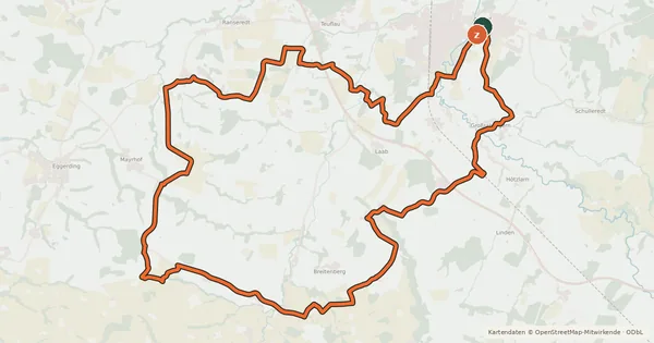 Kartenübersicht der Radroute Hoher Schacher Runde