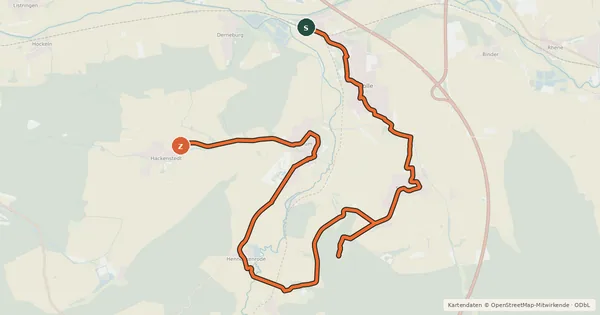 Kartenübersicht der Radroute Holler Kirchradweg