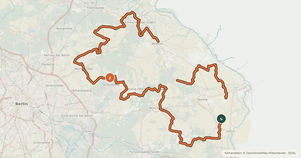 Kartenübersicht der Radroute Holzweg