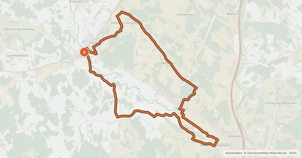 Kartenübersicht der Radroute Hopfen-Tour