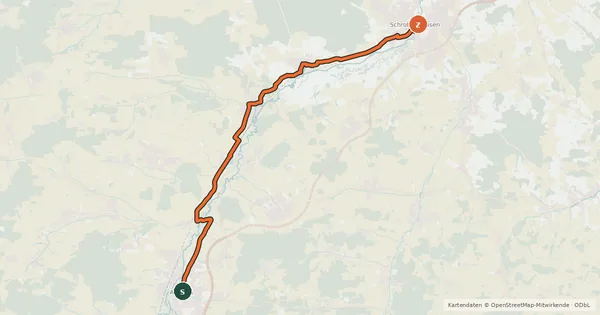 Kartenübersicht der Radroute Hopfenschleife - Wasser-Radlwege Oberbayern - Abschnitt 3