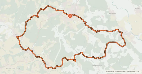 Kartenübersicht der Radroute Hügellandtour