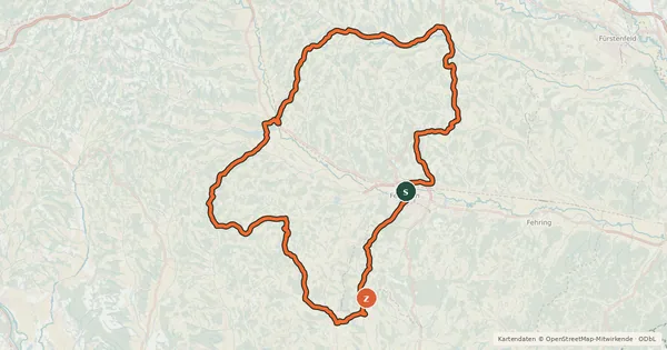 Kartenübersicht der Radroute Hügeltour