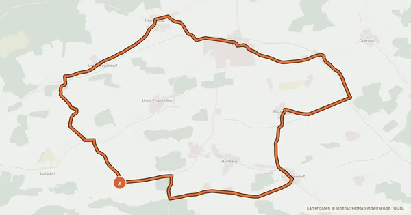 Kartenübersicht der Radroute Hürmrunde