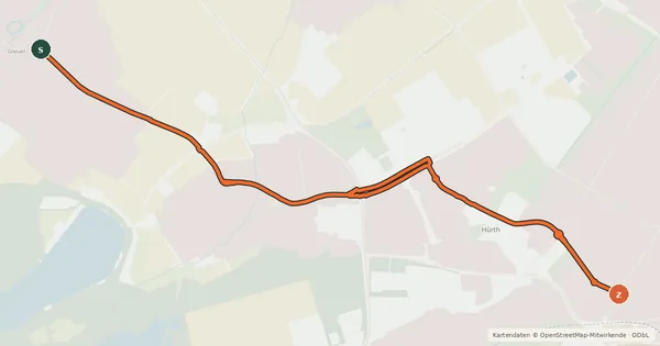 Kartenübersicht der Radroute Hürth (40) - Hürth (71)