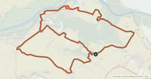 Kartenübersicht der Radroute Hundsheimer Berge Tour