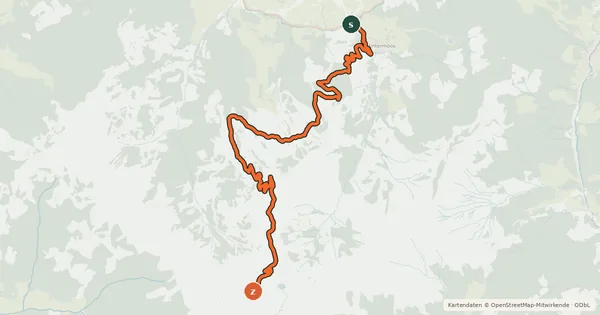 Kartenübersicht der Radroute Hundstein