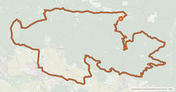 Kartenübersicht der Radroute I1 (Sophies große Südharztour )