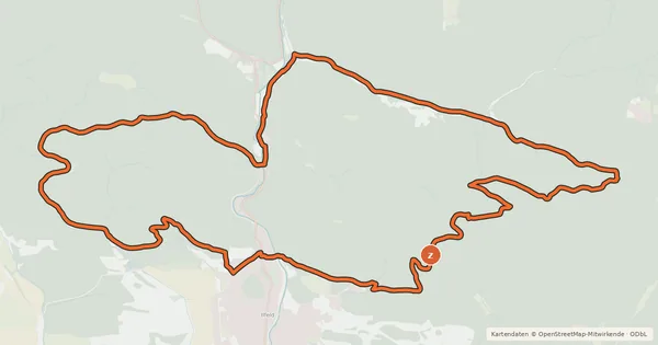 Kartenübersicht der Radroute I2 (Poppenberger Fitnessrunde)