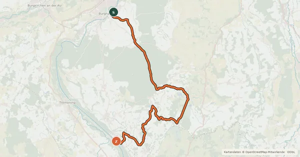 Kartenübersicht der Radroute Ibmermoorweg