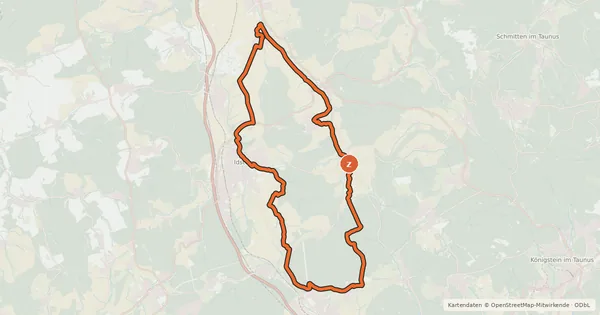 Kartenübersicht der Radroute Idsteiner Acht Ost