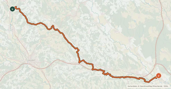 Kartenübersicht der Radroute Ilztalradweg