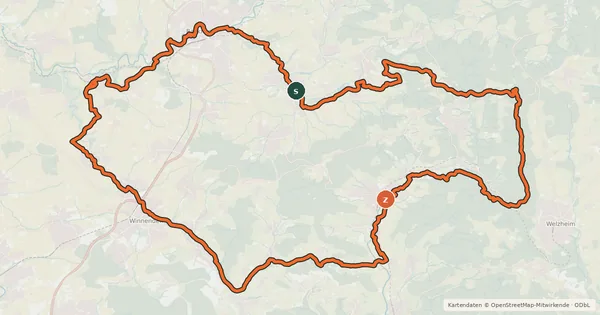 Kartenübersicht der Radroute Im Herzen des Rems-Murr-Kreises